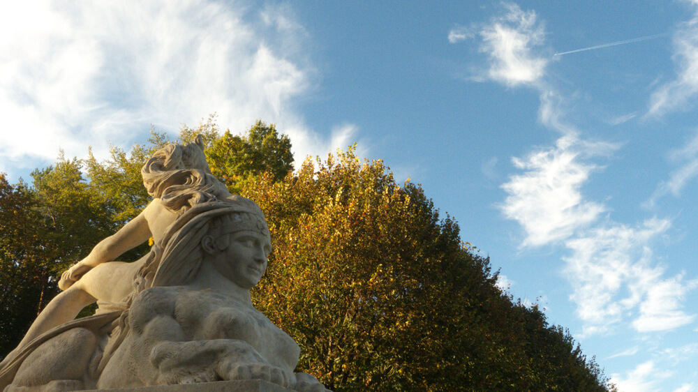 Second sphinx from 1870 by Auguste Préault, at the end of the Grand Canal. — Château de Fontainebleau —